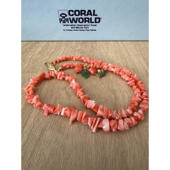 Coral World Jewelry - Carved Coral Bead Nuggets Necklace & Rose Earrings Set From Coral World
